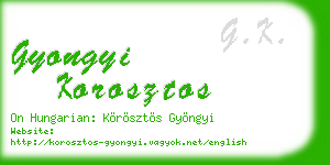 gyongyi korosztos business card